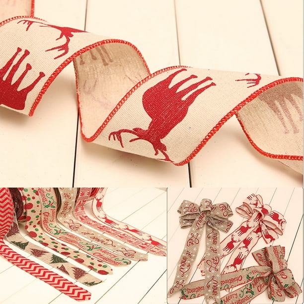 2m LUXURY WIRED CHRISTMAS RIBBON 5 designs to choose from 2m LUXURY WIRED CHRISTMAS RIBBON 5 designs to choose from